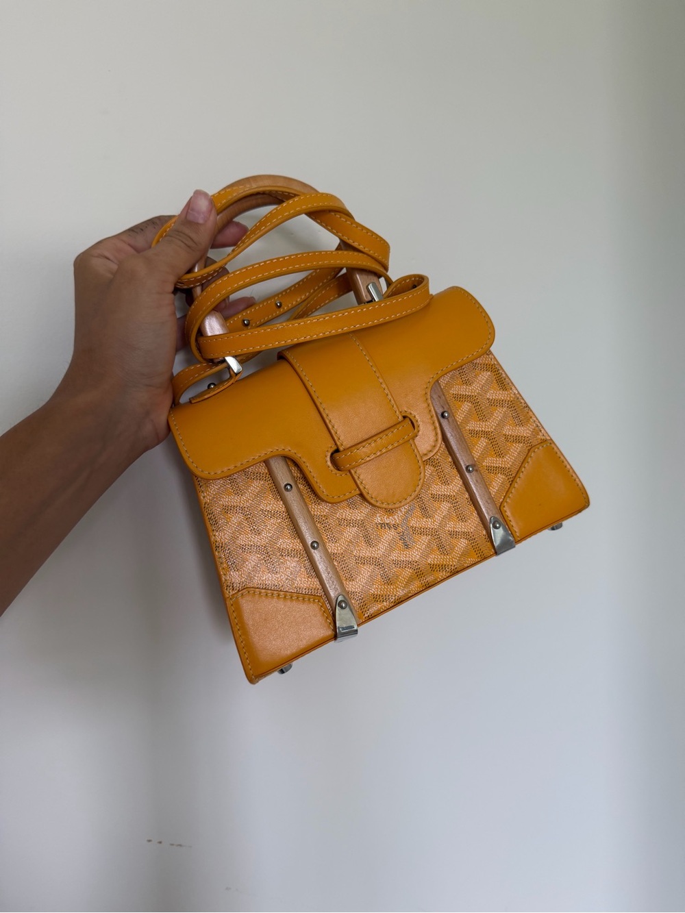 Stylish Yellow Structured Top-Handle Bag